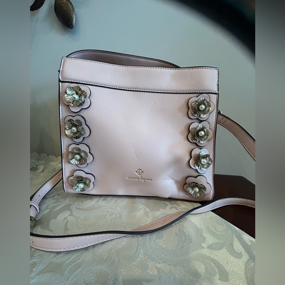Nanette Lepore Pink Floral Crossbody Bag